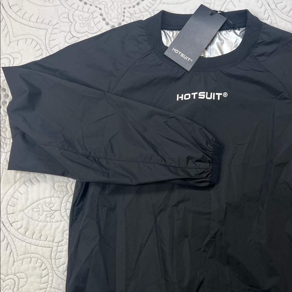 Hot Suit Women's Black Crewneck Sauna Jacket - NWT Athletic Top